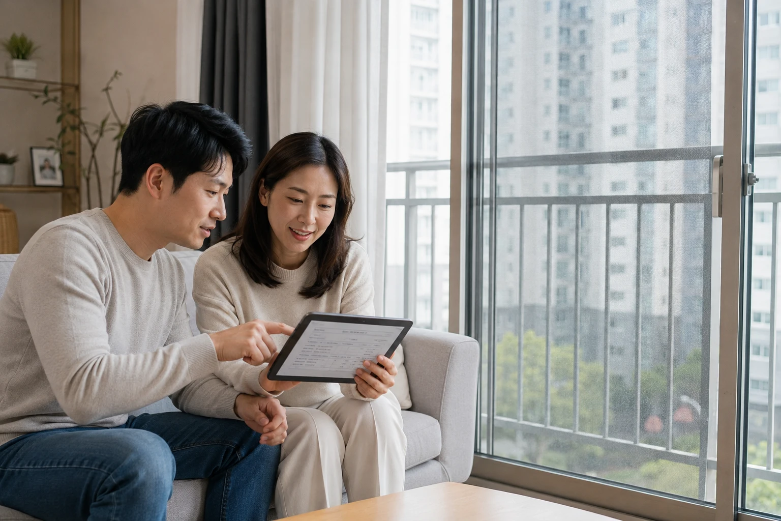 방충망 교체 비용 비교를 위해 창과 방충망 상태를 확인하는 모습