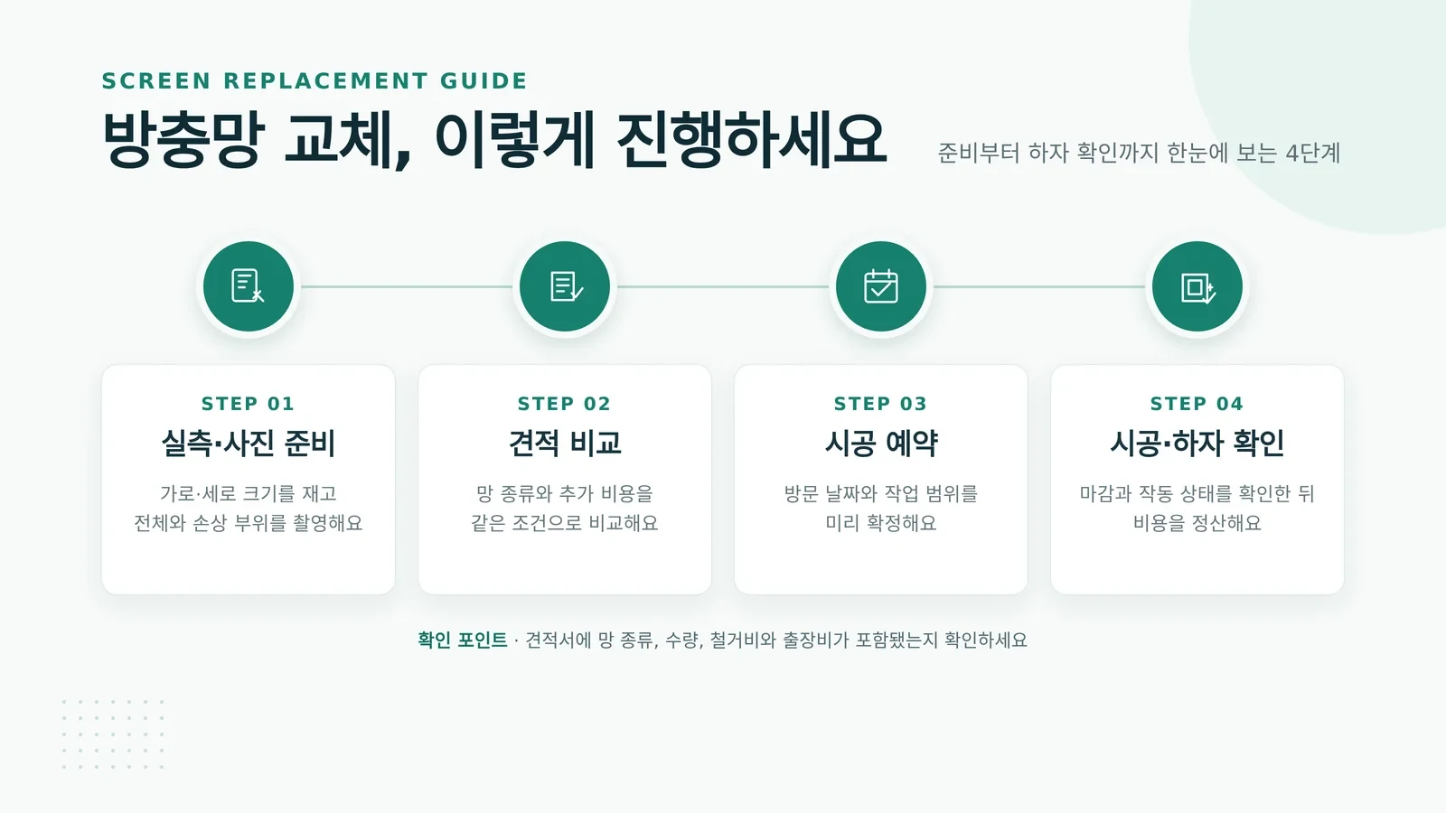방충망 교체 시기 상담 전 실측과 작업 조건을 확인하는 장면